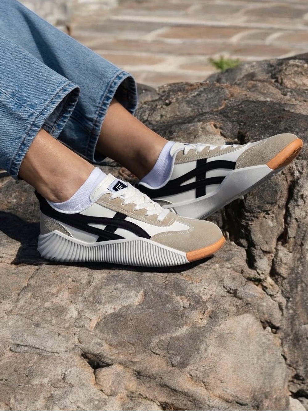 De Florance DF Cloudea Vintage Sneakers White Black Chunky Retro Shoes Size 35 5 - Picture 3 of 13